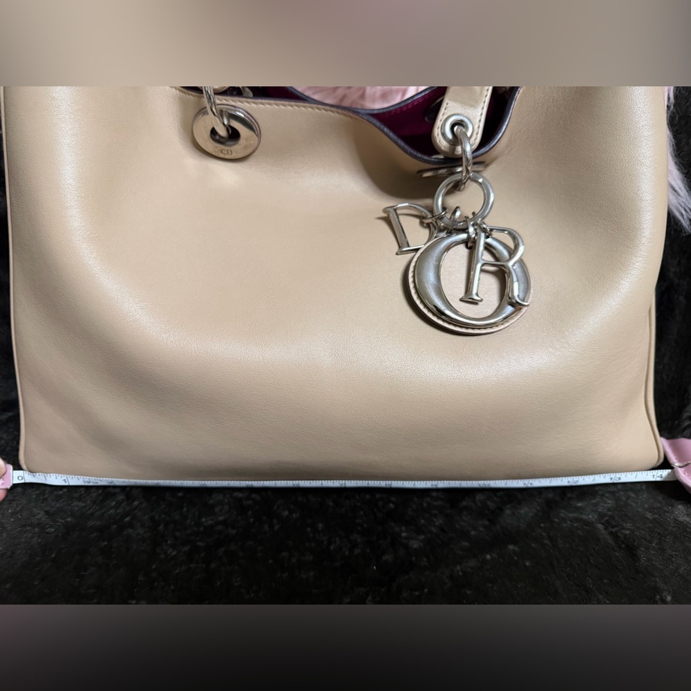 Dior Beige Leather Tote with Silver Accents - Picture 11 of 13